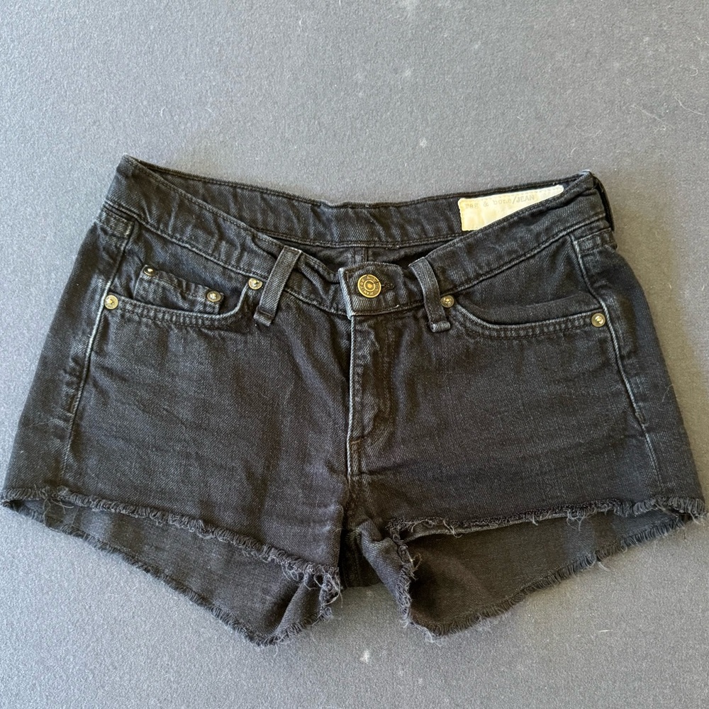 Rag & Bone The Cutoff Denim Shorts - Coal Wash - Size 24